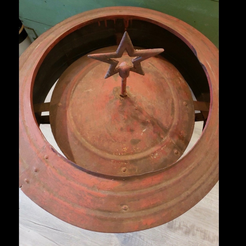 Antique Galvanized Cupola Red Paint Star Merchant